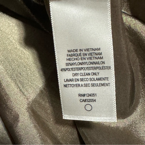 Anthro Porridge Short-Sleeve Collared Taffetta Mini Dress Slate Green Large New - Picture 5 of 7